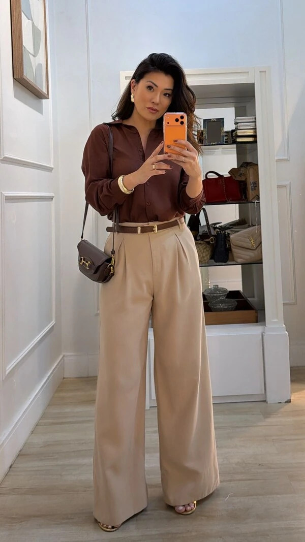 Maxi Camisa Detalhe De Pregas Nos Punhos E Posterior