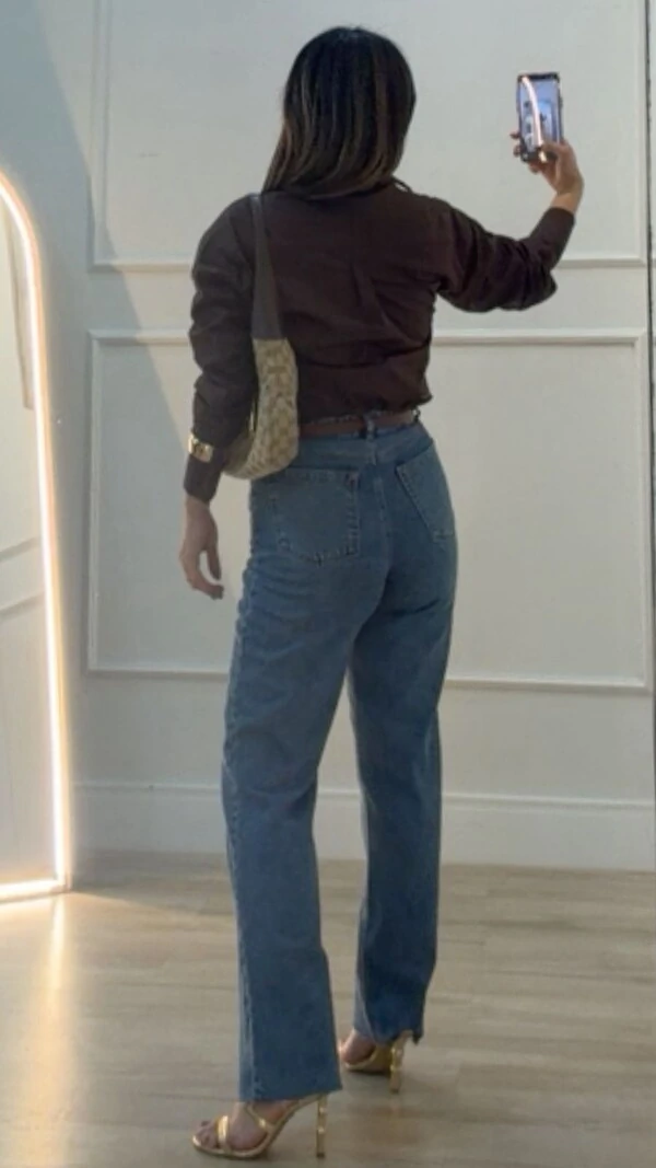 Maxi Camisa Talita Com Pregas Nos Punhos