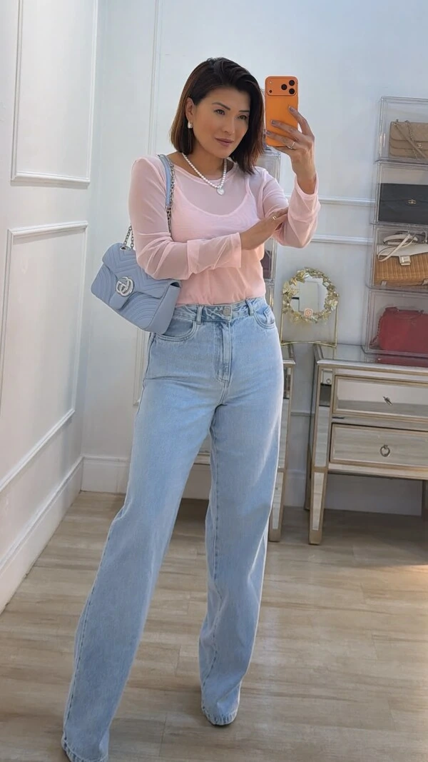 Blusa De Tule Maysa Mangas Longas