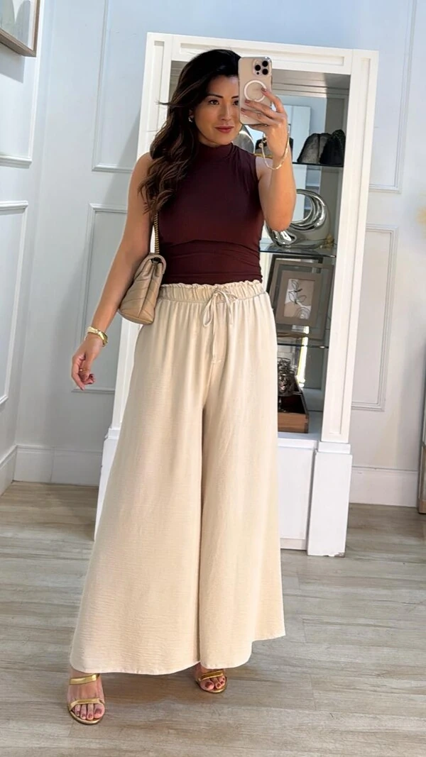 Blusa Regata Cropped Canelada Mia Gola Alta