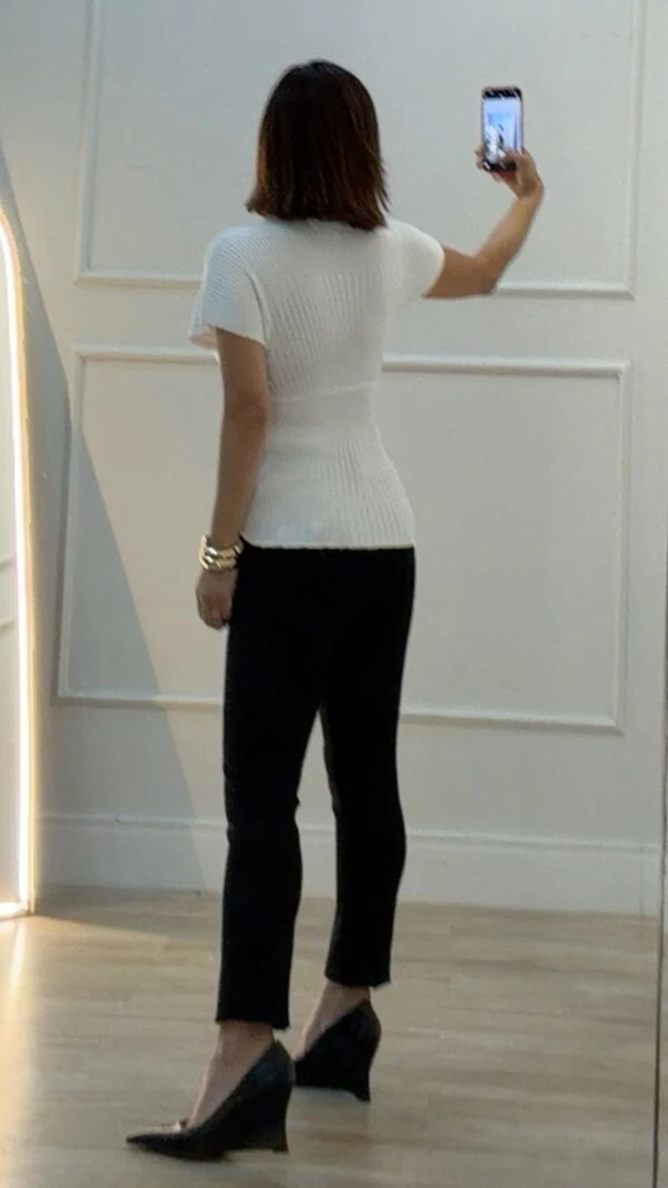 Blusa Tricot Canelado Assimétrica Catherine