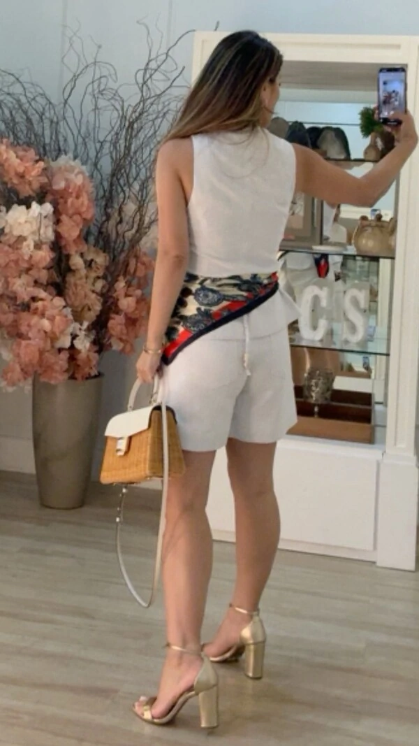 Lenço Acetinado Tricolor Estampa Arabesco