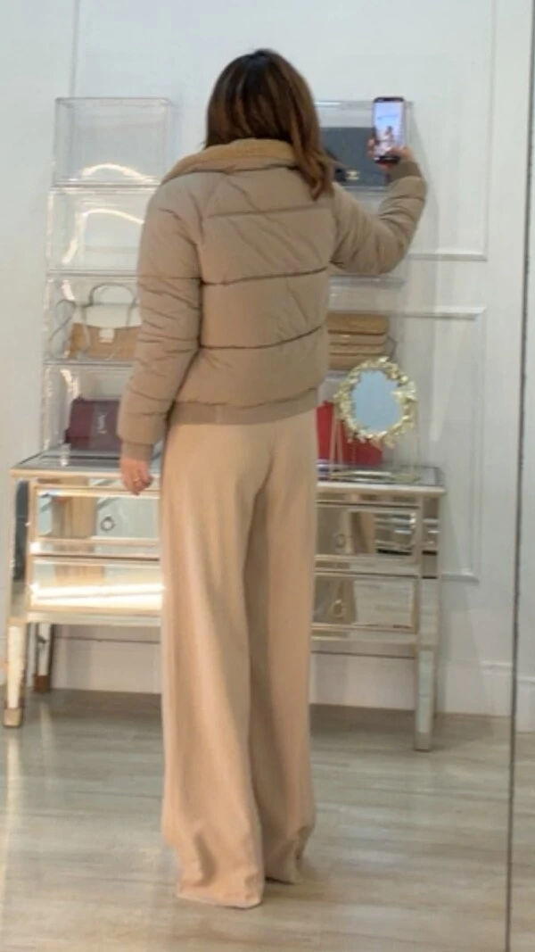 Casaco Bomber Nylon Megan Gola Alta Forro Ovelhinha