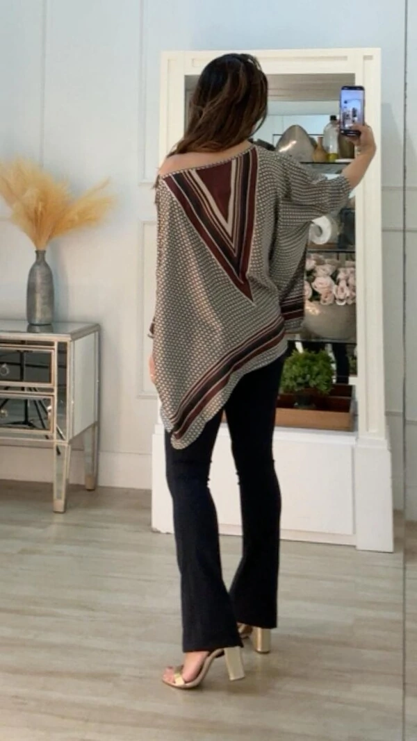 Blusa Kaftan Acetinada Estampada Hellen