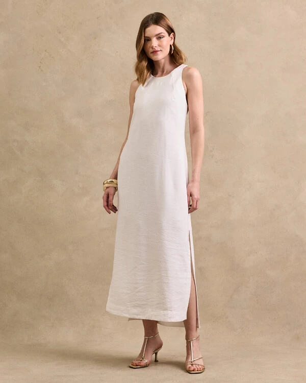 Vestido Longo Cavada Megan Fendas Laterais