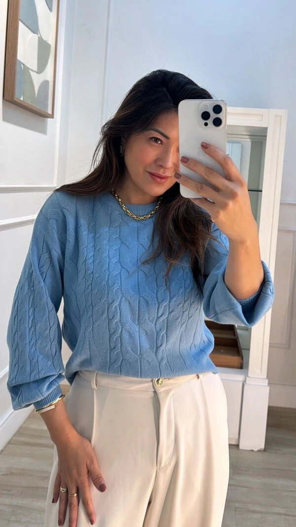 Blusa Tricot Sueli Com Maxi Trançados