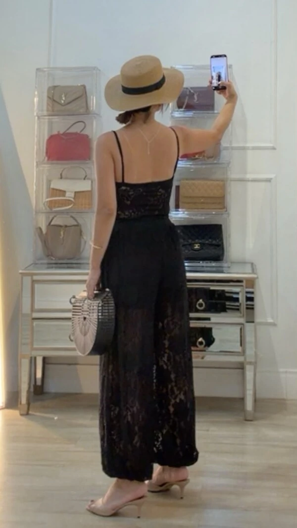 Calça Alladin Em Renda Jasmine Elástico Na Pala