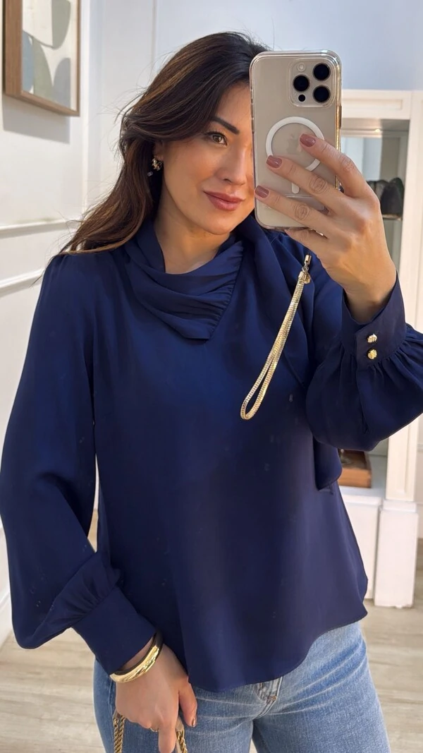 Camisa Crepe Vanessa Gola Transpassada