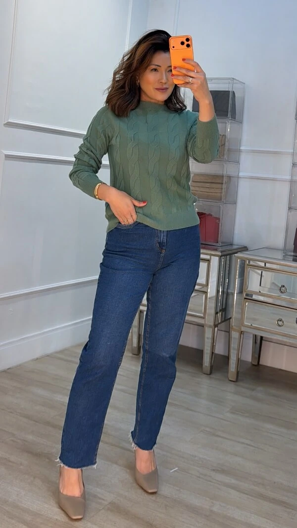 Blusa Tricot Rosangela Trançados Frontais