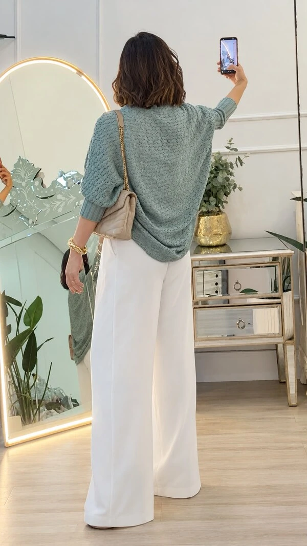 PRÉ-VENDA DATA ESTIMADA DE ENVIO DIA 04/11 Kimono Capa Tricot Lulu Punhos Largos Canelados