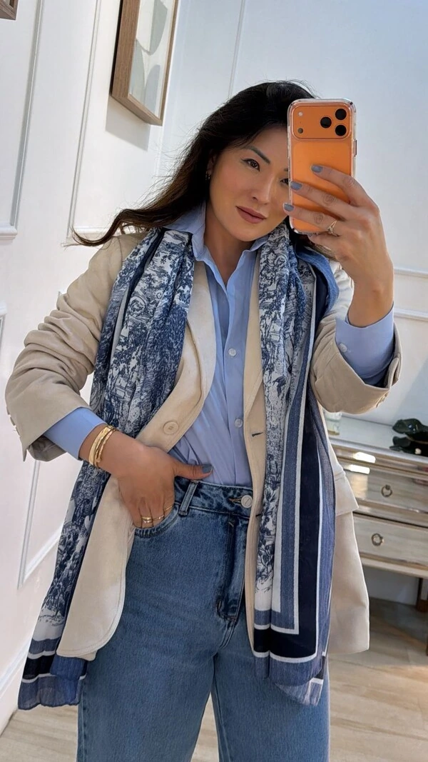 Pashimina Estampada Retangular