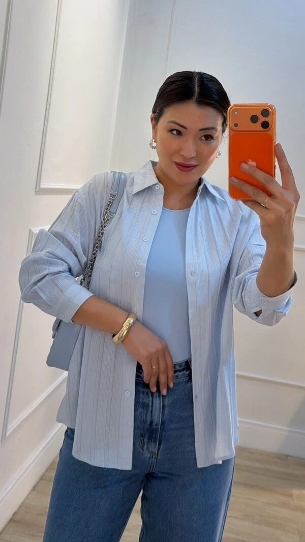 Camisa Texturizada Patricia Com Entremeios