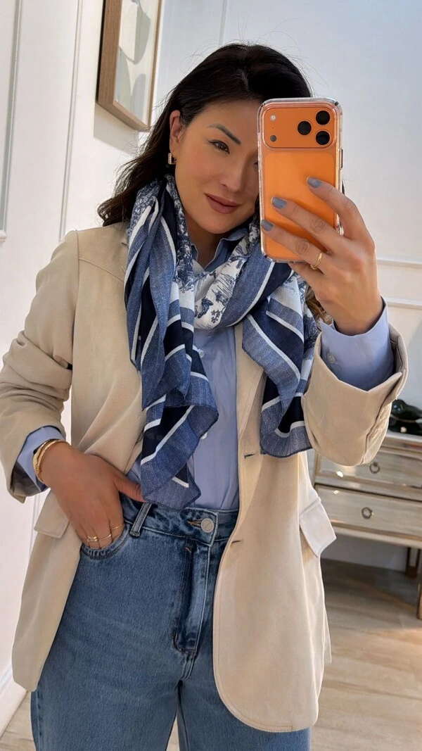 Pashimina Estampada Retangular