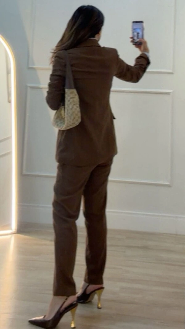 Maxi Blazer Viscose Com Linho Brenda Martingalê Nos Punhos