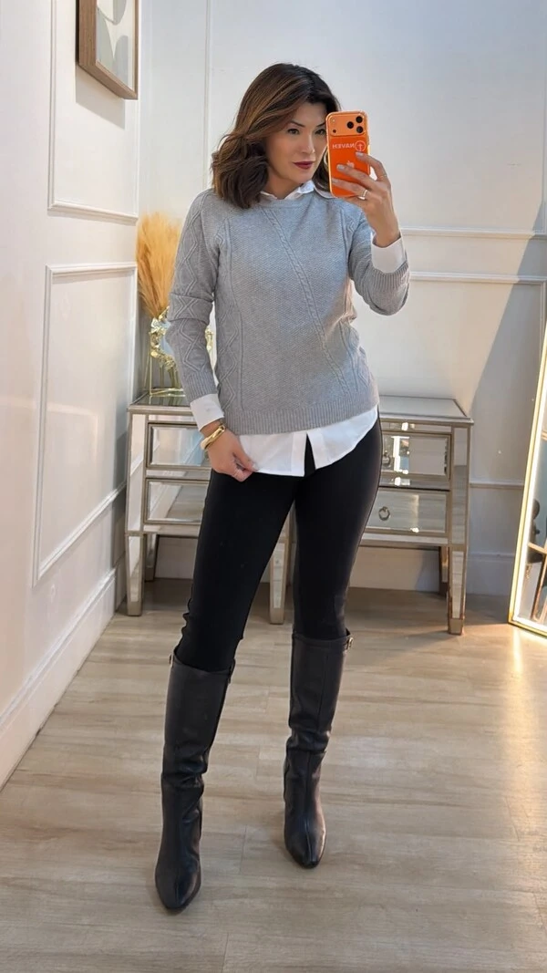 Blusa Tricot Texturas Em Losango Mirella Trançado Diagonal