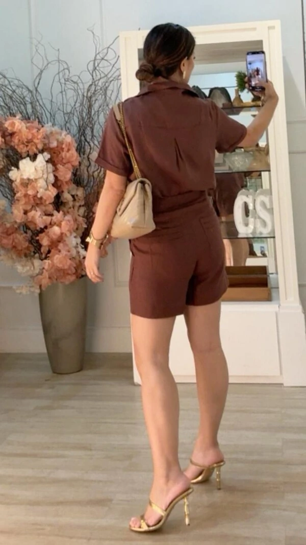 Camisa Linho Amora Com Bolso Único Bordado