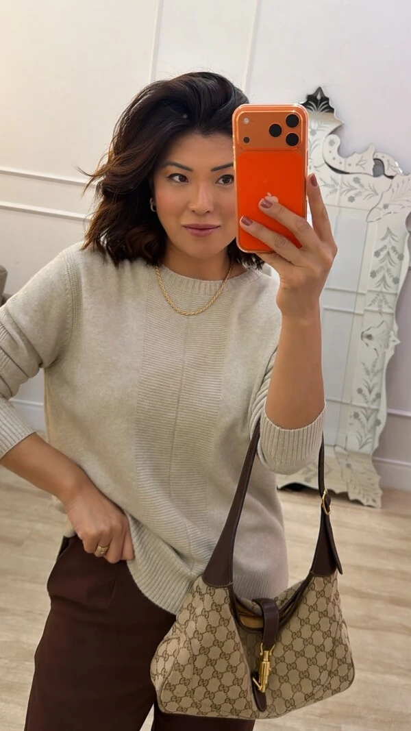 Blusa Tricot Alice Detalhe Faixa Com Nervura Canelada Frontal
