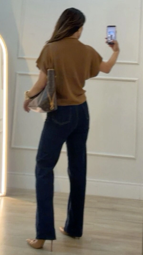 Blusa Tricot Ampla Giulia Gola Alta Enrolado