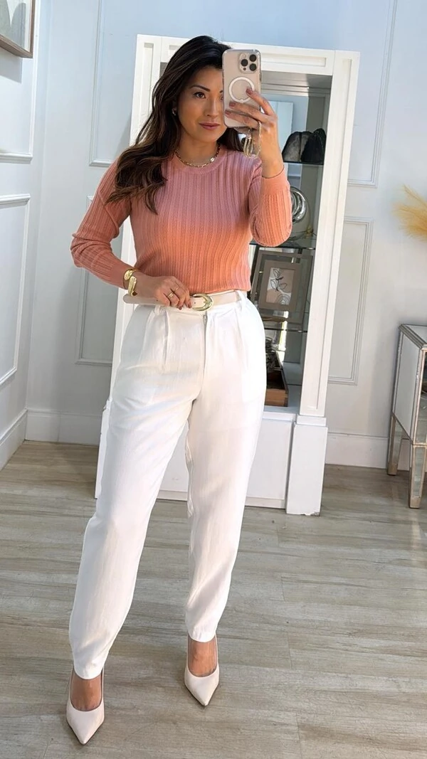 Blusa Tricot Flora Canelados Largos E Detalhes Texturizados