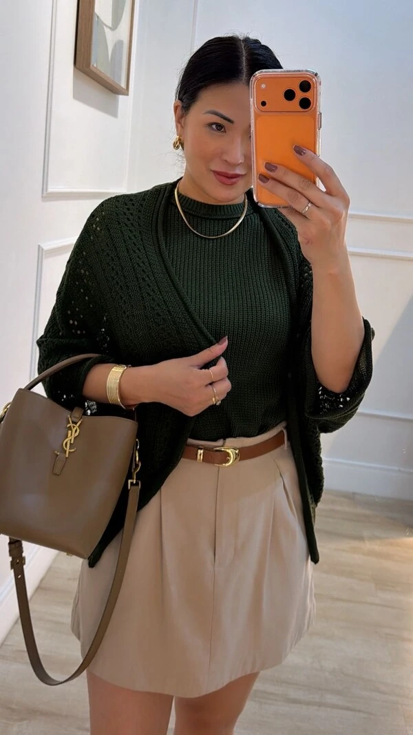 PRÉ-VENDA DATA ESTIMADA DE ENVIO DIA 24/04 Kimono Tricot Vazado Fabi Mangas 3/4