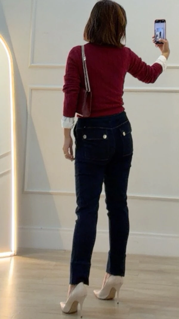Calça Jogger Bolsos Com Botões Prata Zélia Barrado Largo
