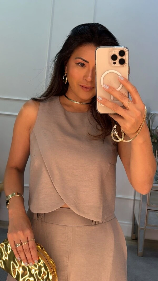 Blusa Regata Grace Detalhe Transpassado Frontal