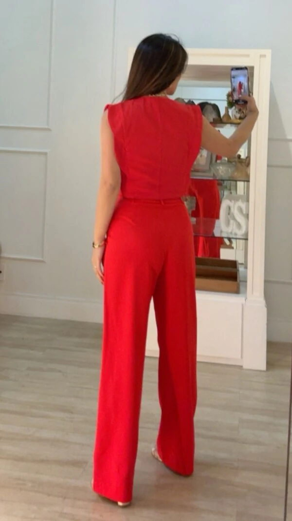 Colete Curto Twill Lorena Mangas Em Babado Nuvem