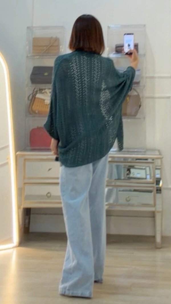 Kimono Tricot Vazado Fabi Mangas 3/4