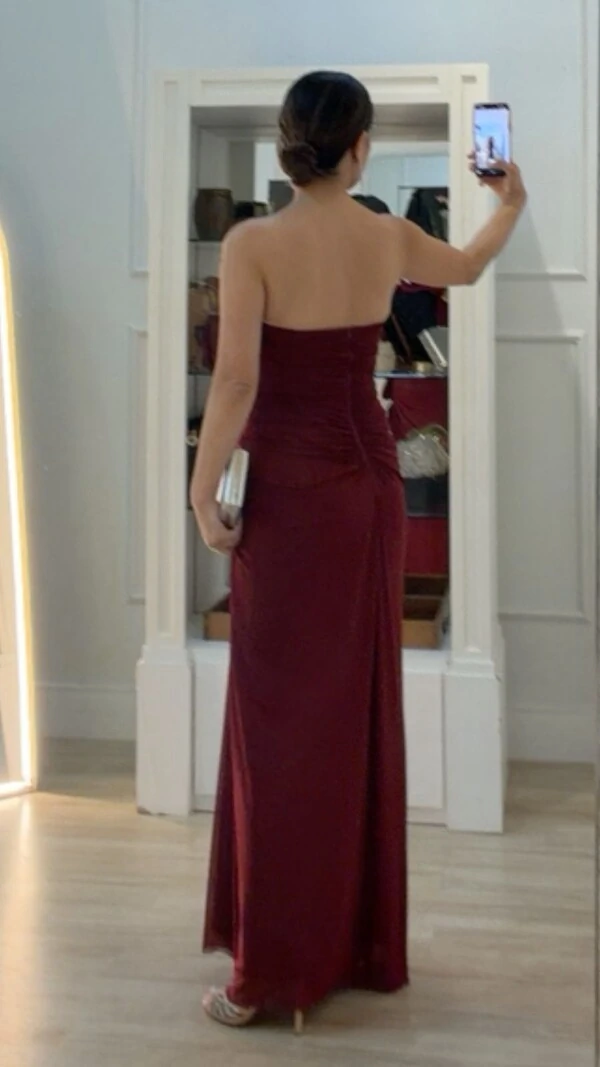 Vestido Longo Tulê Gabriella Tomara Que Caia Com Babados