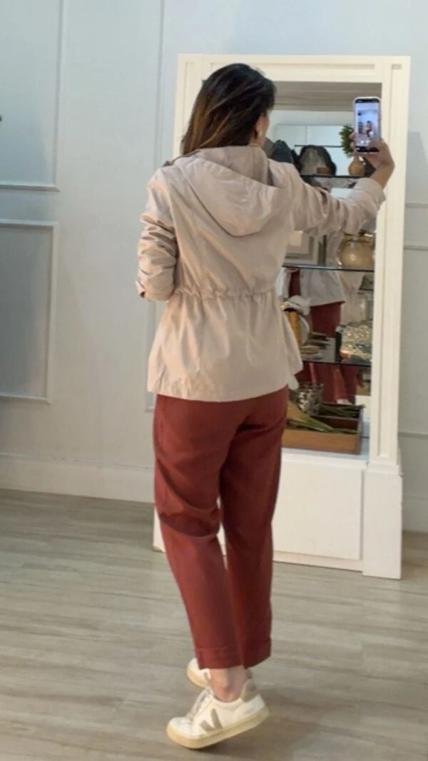 Parka Com Puxadores Reguláveis Na Cintura Luna Botões Dourados