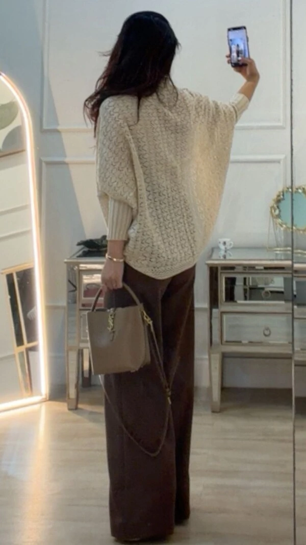 Kimono Capa Tricot Lulu Punhos Largos Canelados