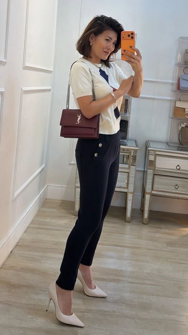 Blusa Tricot Estampa Em Losangos Livia Mangas Curtas