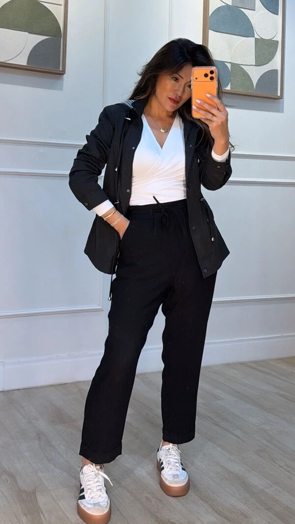 Parka Capuz Removível Sol Forro Listrado