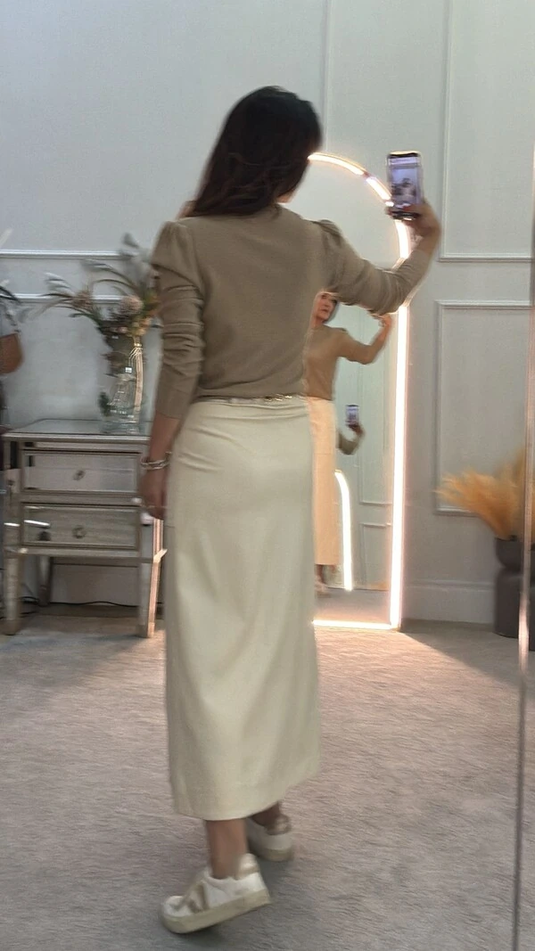 Blusa Tricot Sophie Mangas Longas Princesa E Detalhes De Mini Losangos