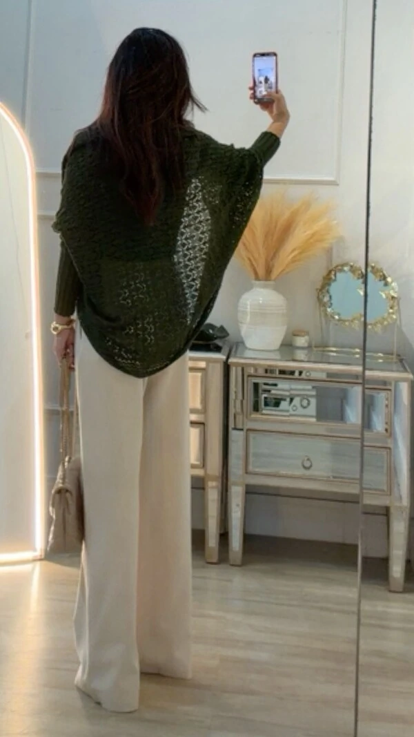 PRÉ-VENDA DATA ESTIMADA DE ENVIO DIA 10/10 Kimono Capa Tricot Lulu Punhos Largos Canelados