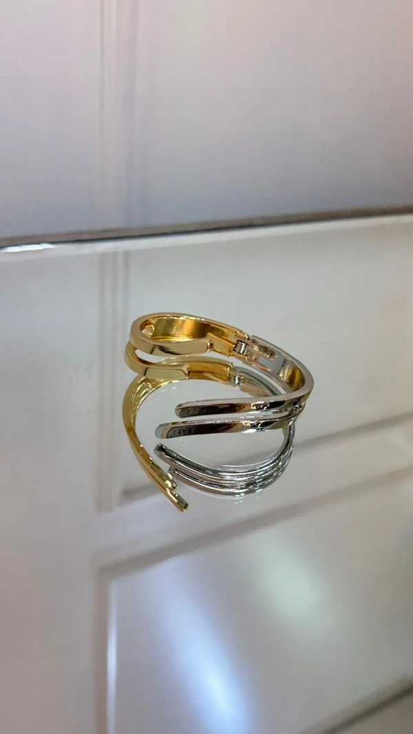 Bracelete Duo Color Detalhe Duplo Transpassado