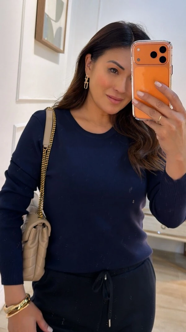 Blusa Tricot Manoela Punhos E Barrado Canelados