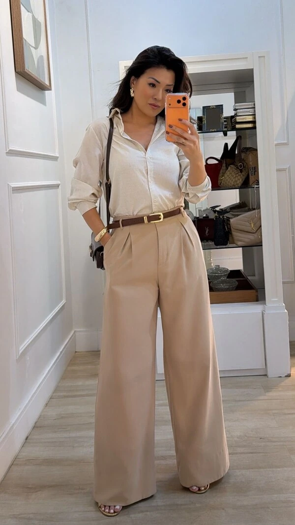 Maxi Camisa Detalhe De Pregas Nos Punhos E Posterior