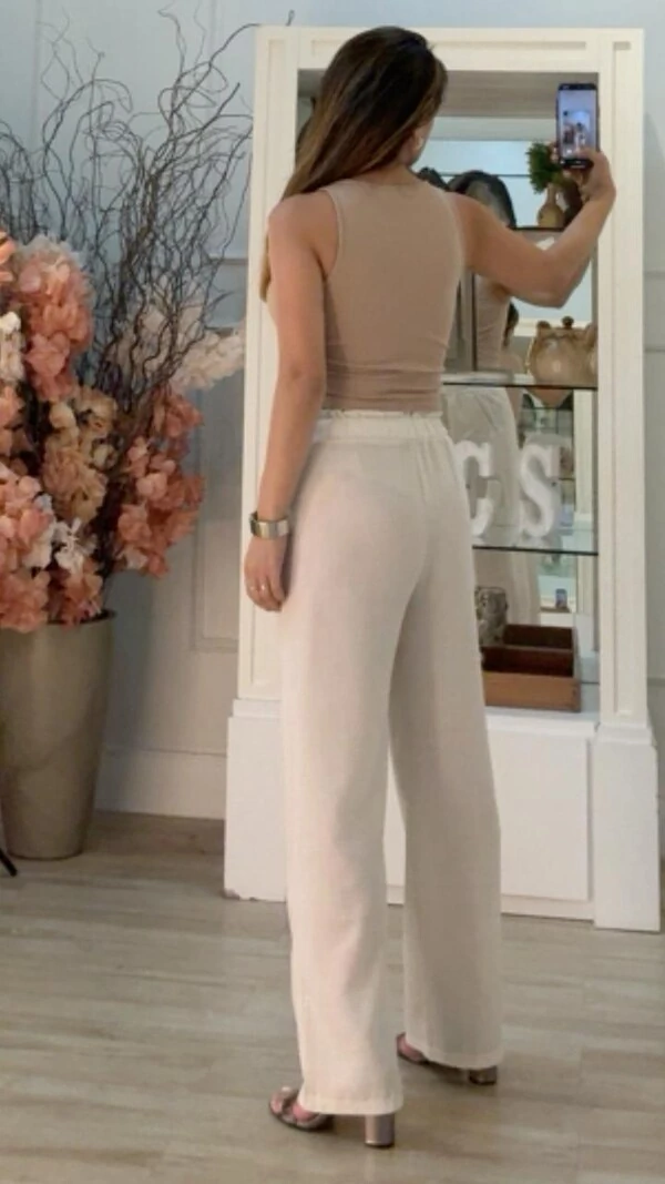 Calça Pantalona Yasmin Cinto Faixa Fixo