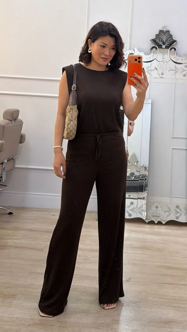 Calça Pantalona Shirley Amarração Frontal