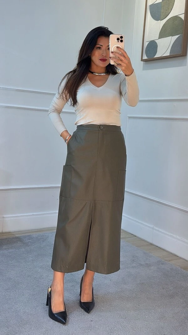 Blusa Mlalha Decote V Zoe Mangas Longas