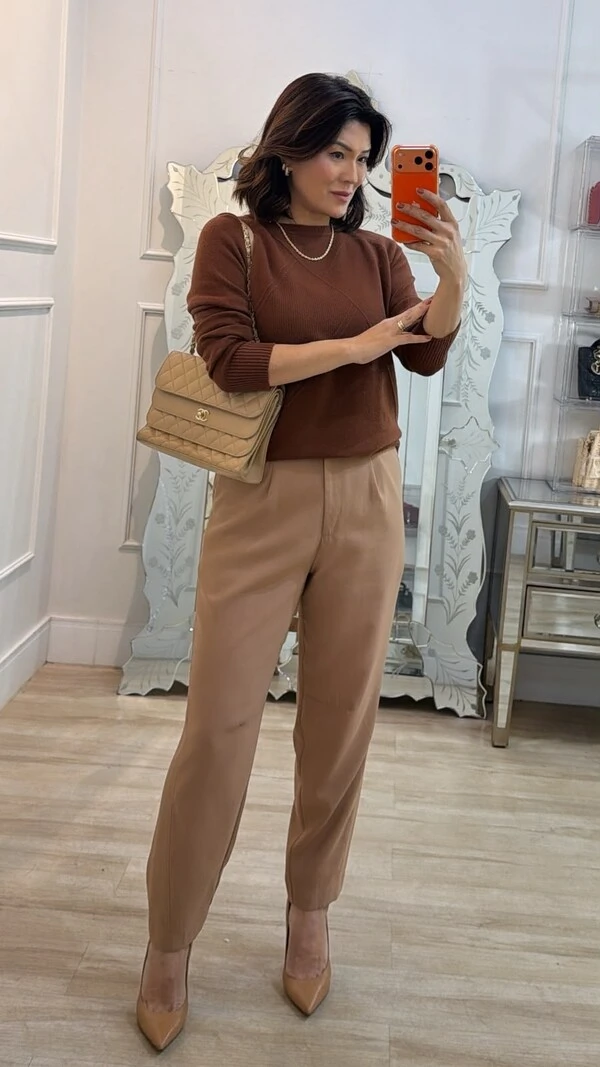 Blusa Tricot Ingrid Detalhe Relevo Geométrico Texturizado