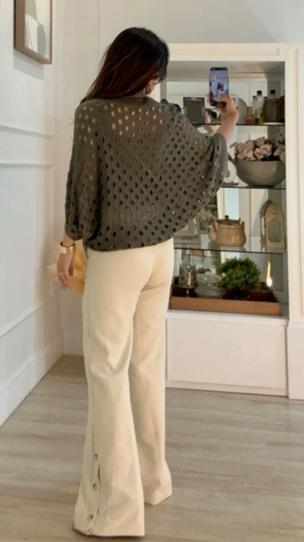 Poncho Tricot Curto Ema Com Entremeios