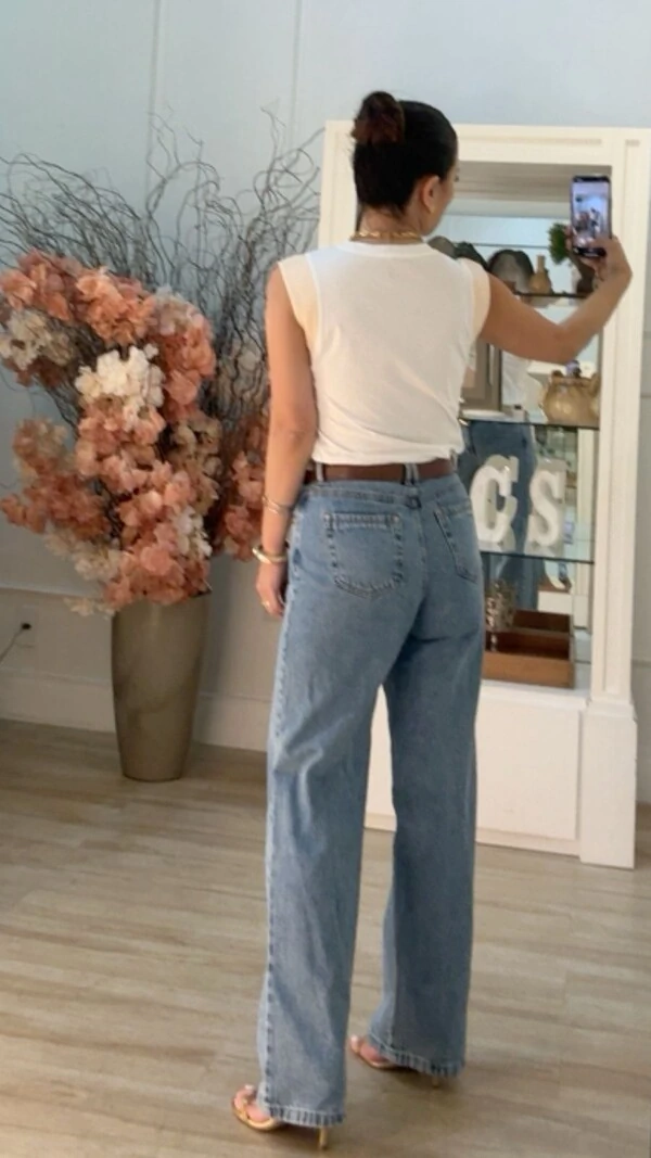 Blusa Regata Denise Punhos Bicolor