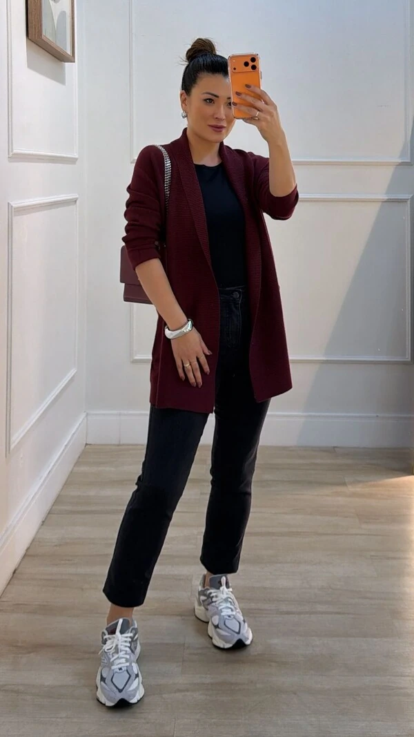 Cardigan Tricot Melina Detalhe Canelado E Bolsos Quadrados