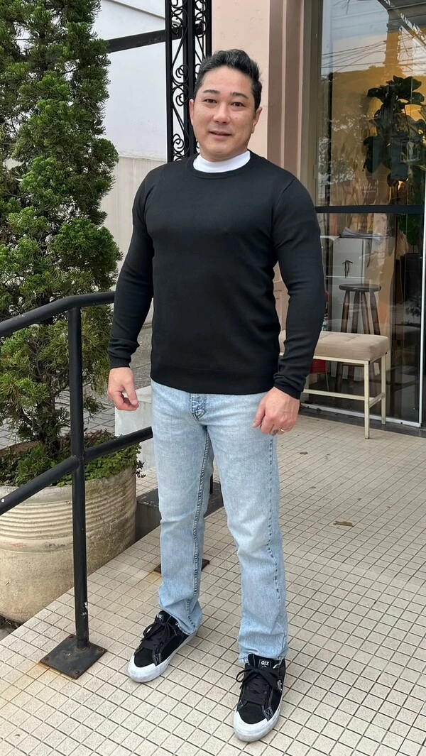 Suéter Tricot Gola Careca Fabio Mangas Longas