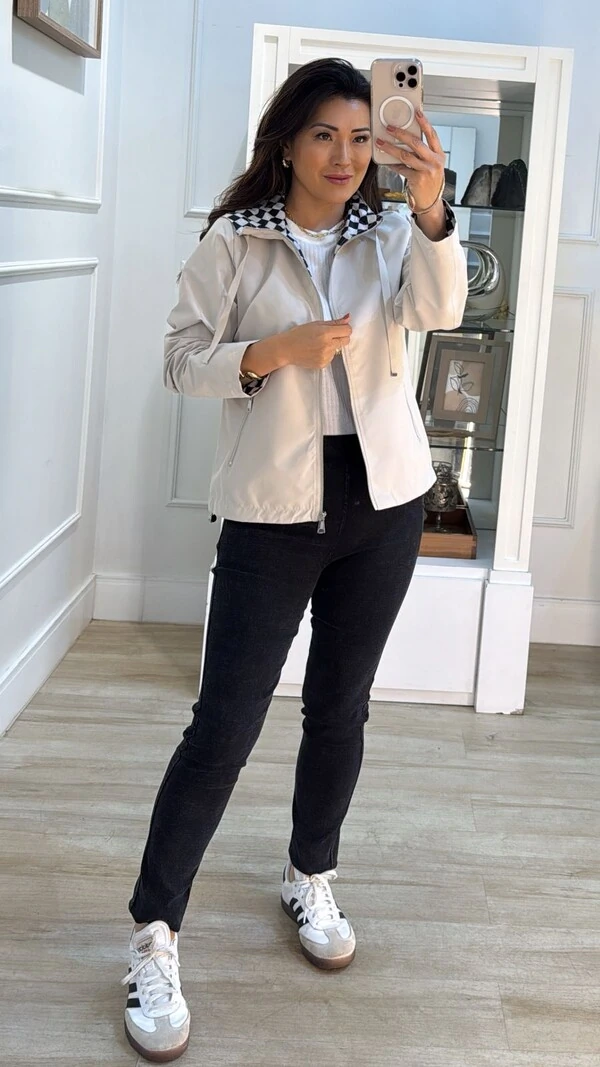 Jaqueta Corta Vento Lupita Forro Quadriculado