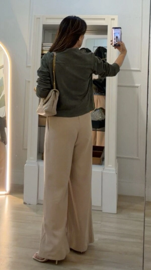 Jaqueta Suede Gola Alta Amora Botões E Zíper Prata