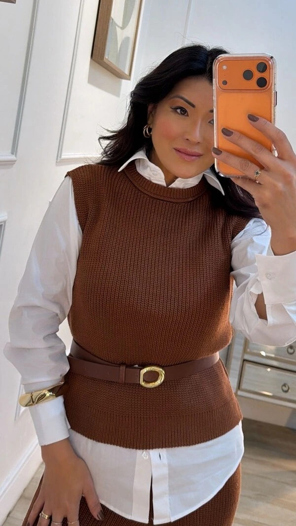 Blusa Regata Tricot Natasha Gola Careca