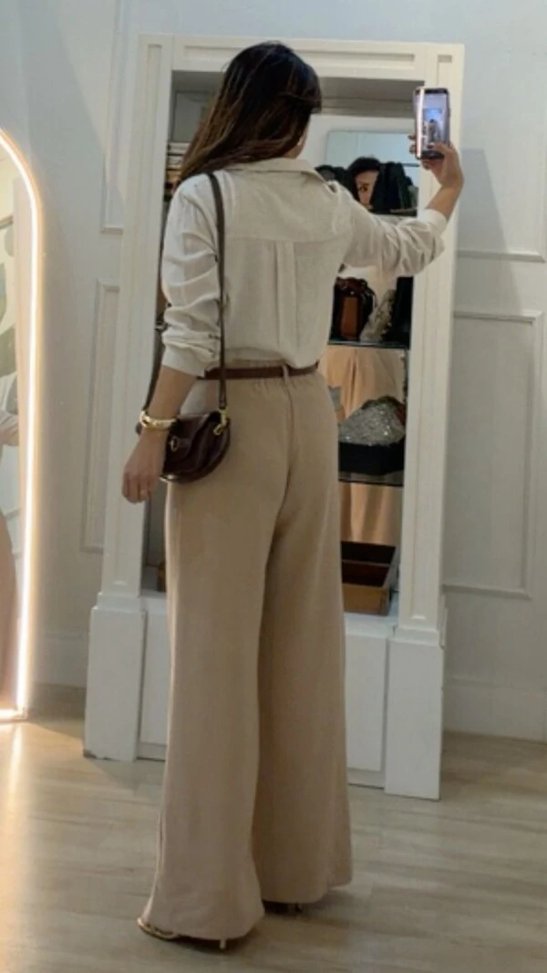 Maxi Camisa Detalhe De Pregas Nos Punhos E Posterior